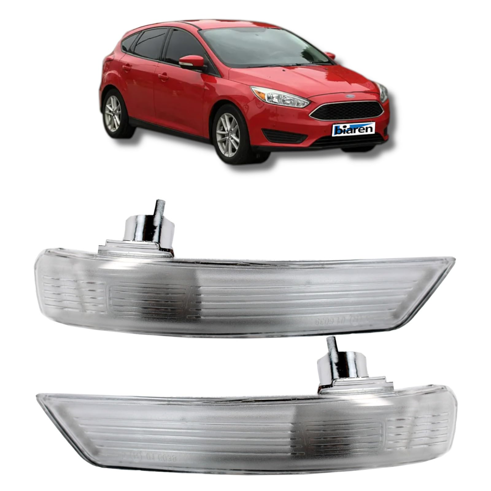 BIAREN Blinkerlinsen-Set für Außenspiegel, rechts und links, klar, für Ford Focus MK2 MK3 Mondeo MK4 1538488 1538489 von BIAREN