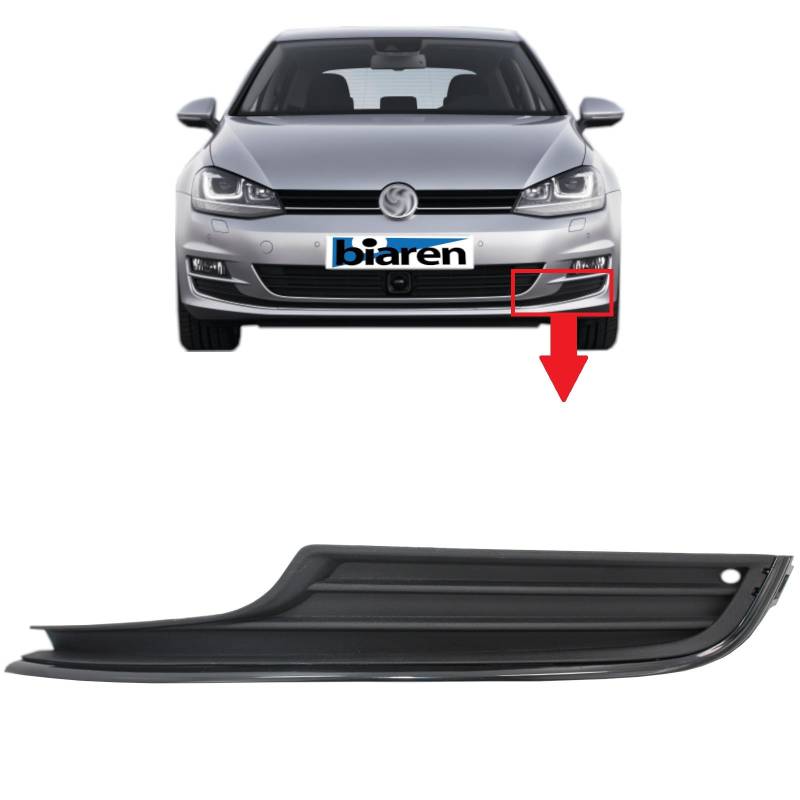 BIAREN Frontstoßstange unten Kühlergrill Abdeckung Blende links für Volkswagen VW Golf Mk7 (2013-2017) 5G0853665 5G08536659B9 von BIAREN