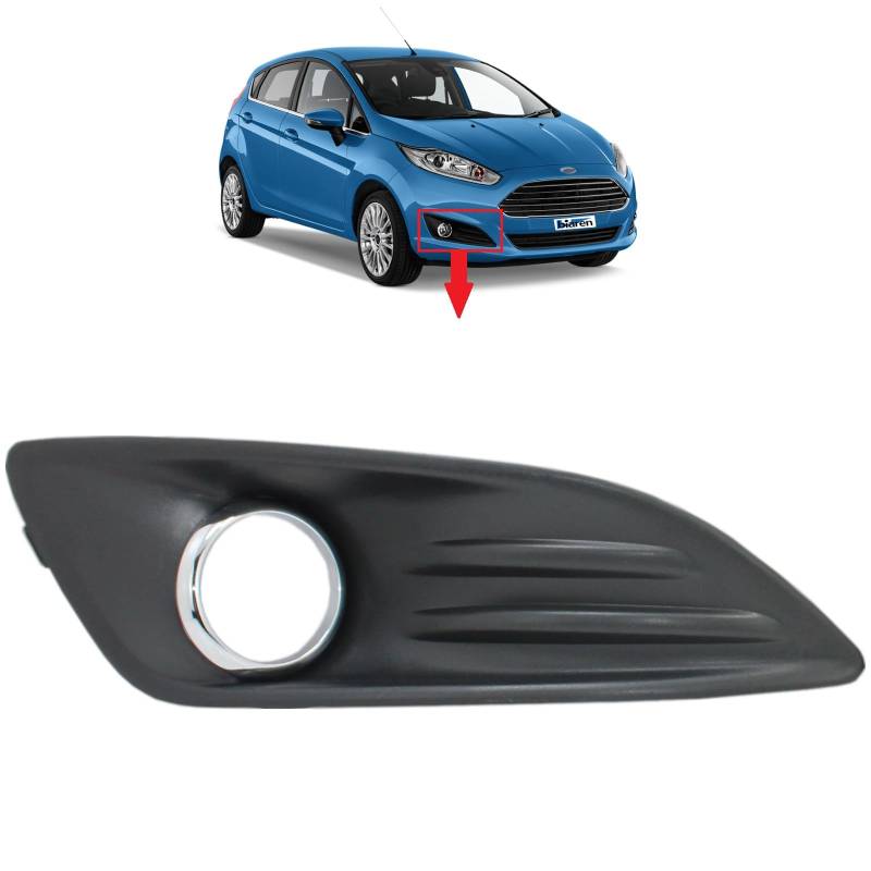 BIAREN Frontstoßstange unten Kühlergrill Nebelscheinwerfer Abdeckung Blende Chrom rechts für Ford Fiesta MK7 (2013-2016) Facelift 1820620 C1BB15A298AA 1840418 C1BB15A298AB von BIAREN