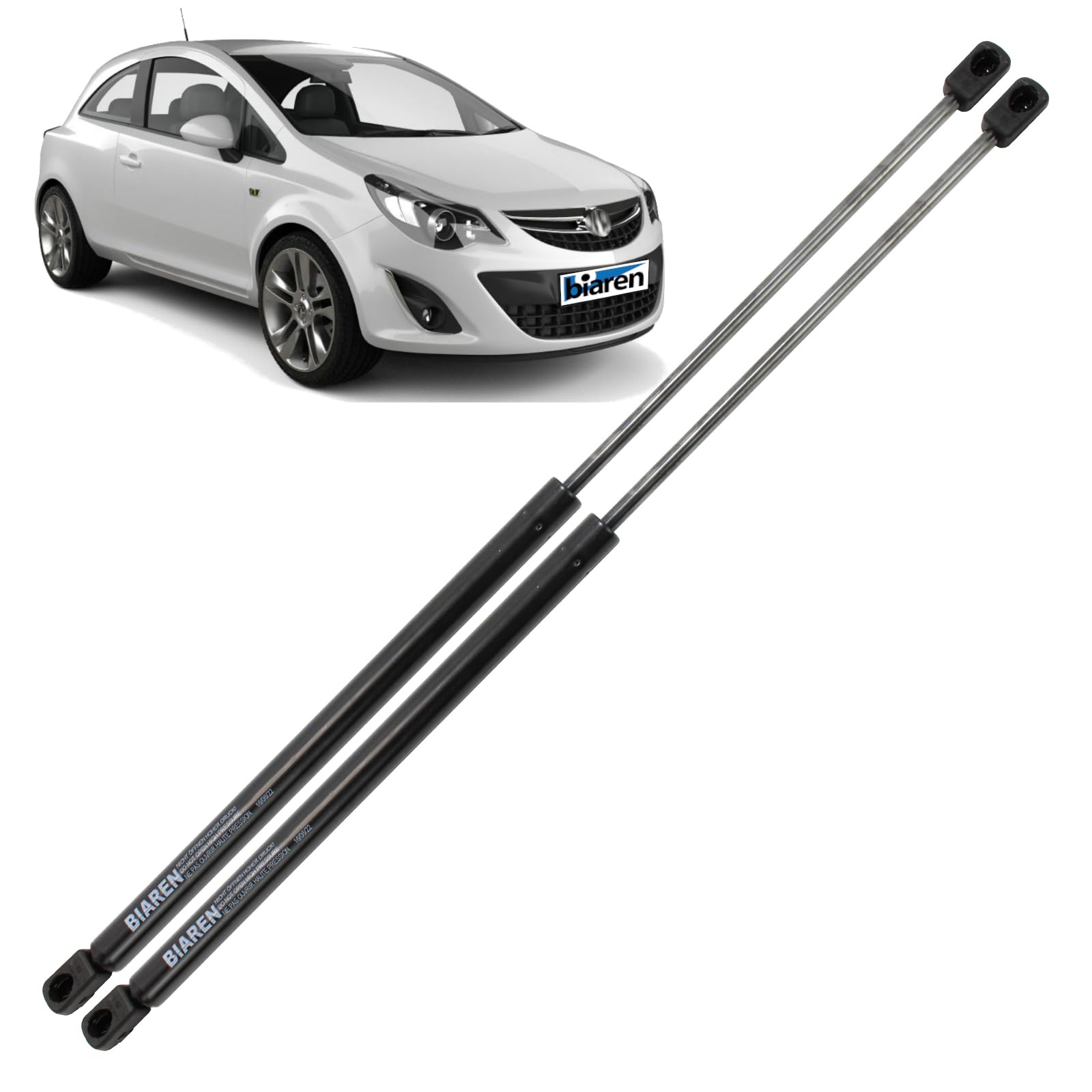 BIAREN Gasdruckfedern hinten für Opel Corsa D MK3 Schrägheck Van 3 Türer 2006-2014 Lift Support System 240 (N) 603MM 13182537 176414, 2 Stück von BIAREN