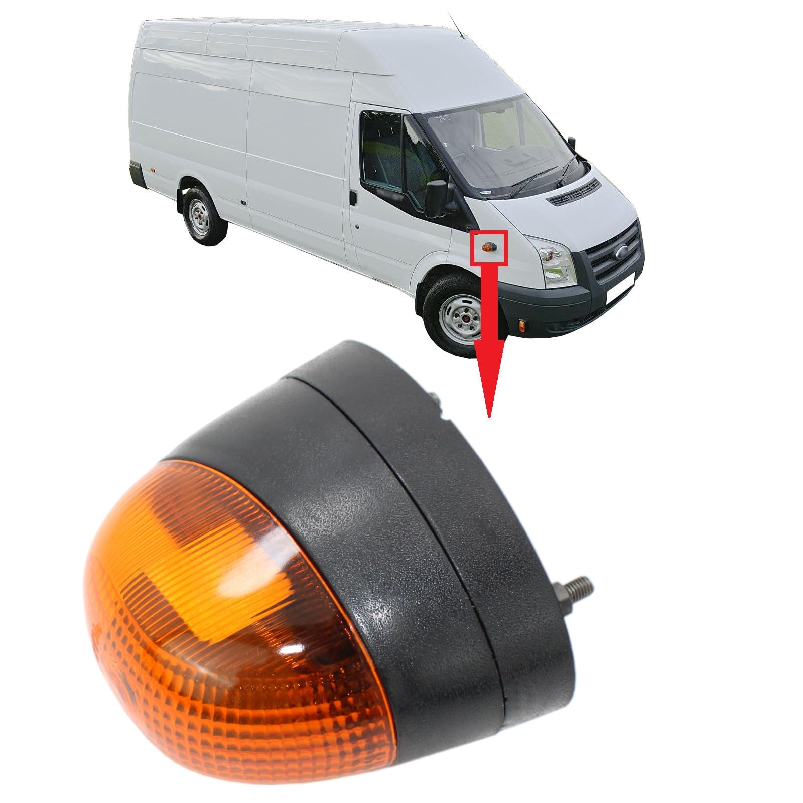 BIAREN Seitenblinker Repeater Lampe vorne rechts für Ford Transit MK6 MK7 2000-2014 YC1513B376AF 1202148 von BIAREN