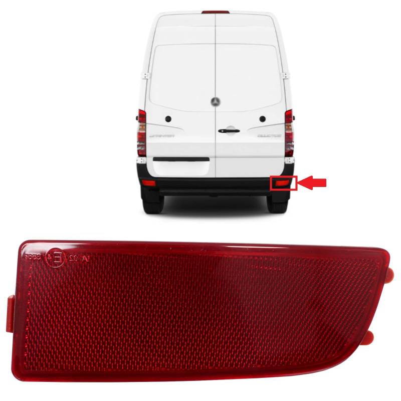 BIAREN Stoßstangen-Reflektor für hintere Stoßstange, rechts, für Mercedes Sprinter VW Crafter A9068260140 2E0945105A von BIAREN