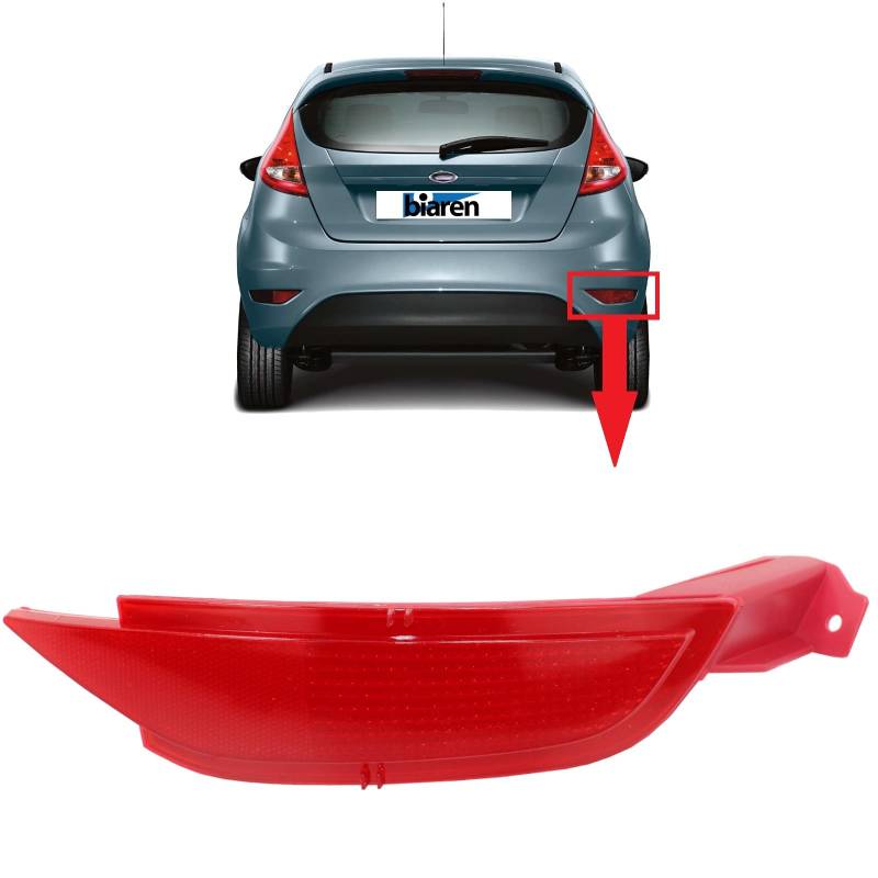 BIAREN Stoßstangen-Reflektor hinten rechts für Ford Fiesta (2008–2017) C-Max Mk2 Grand C-Max 1552730 8A6117A849AB 1513163 von BIAREN