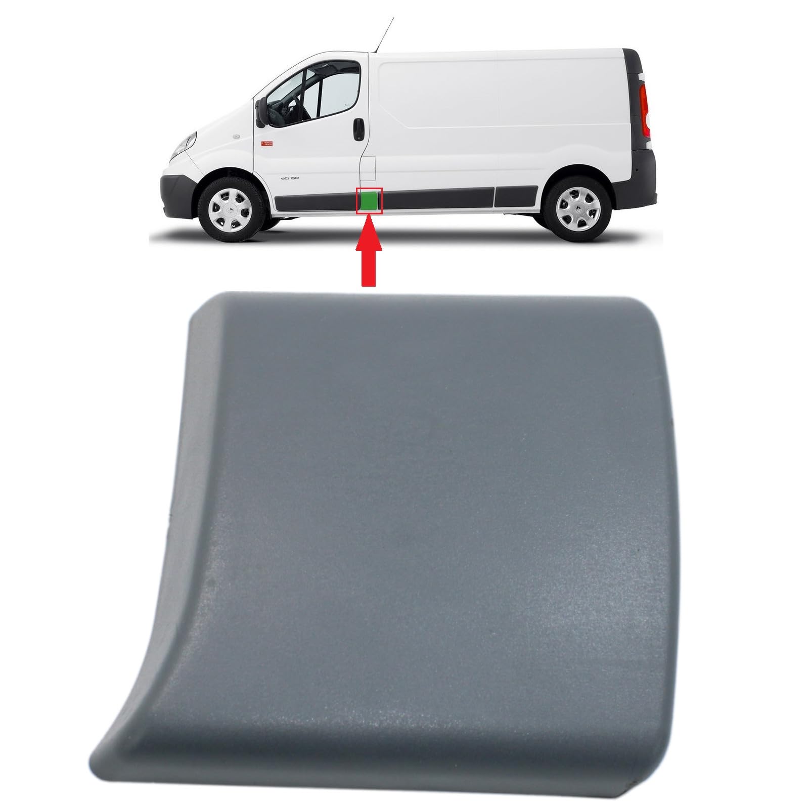 BIAREN Zierleiste für die linke Seite der Mitteltür, für Renault Trafic, Opel Vivaro, Nissan Primastar (2001–2014), 8200036105, 8200326370, 4408627 von BIAREN