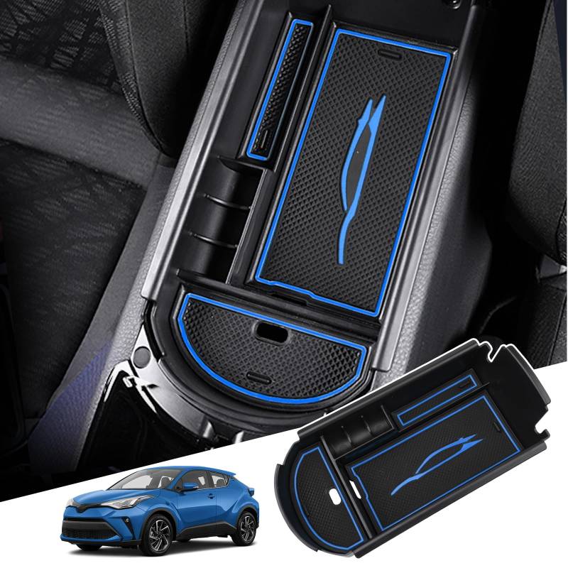 BIBIBO Armlehne Aufbewahrungsbox für Toyota C-HR 2016-2023, Mittelkonsole Organizer, Handschuhfach, Konsolenschalen, Ablage Zubehör, Innenzubehör Original Auto, Mittelarmlehne von BIBIBO