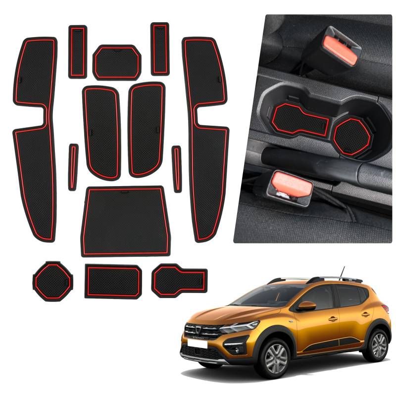 BIBIBO Gummimatten Antirutschmatten kompatibel mit Dacia Sandero 3 / Sandero Stepway III 2021-2024, Gummi-Automatten, Auto Matten Zubehör, Anti-Rutsch-Matte, Aufbewahrungsbox rutschfeste Matten von BIBIBO