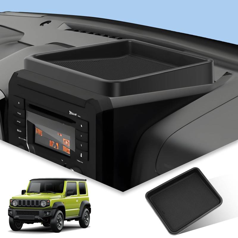 BIBIBO Mittelkonsole Organizer für Suzuki Jimny JB64S Jimny JB74W 2018-2024, Ablagetablett mit Gummimatte, Ablage in der Mittelkonsole, Konsole Organizer Tablett, Suzuki Jimny Zubehör von BIBIBO