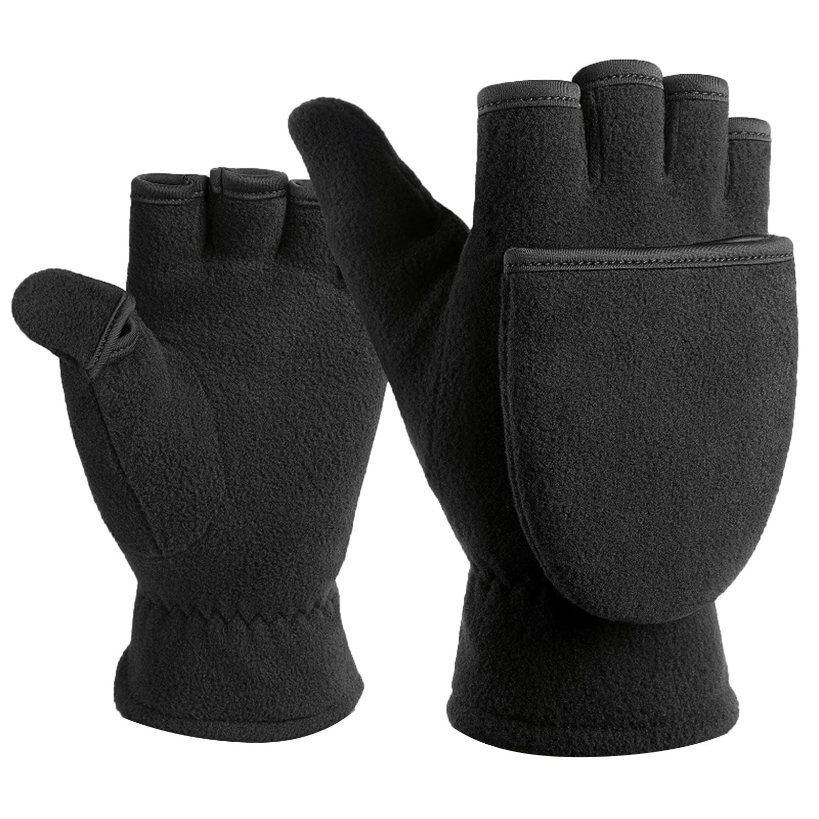 BIBOKAOKE Fingerlose Handschuhe Damen Halbfinger-Handschuh Winter Warme Strickhandschuhe Thermo Fingerlose Handschuhe Weich Flauschig Winterhandschuhe Touchscreen Gloves Modische Lederhandschuhe von BIBOKAOKE