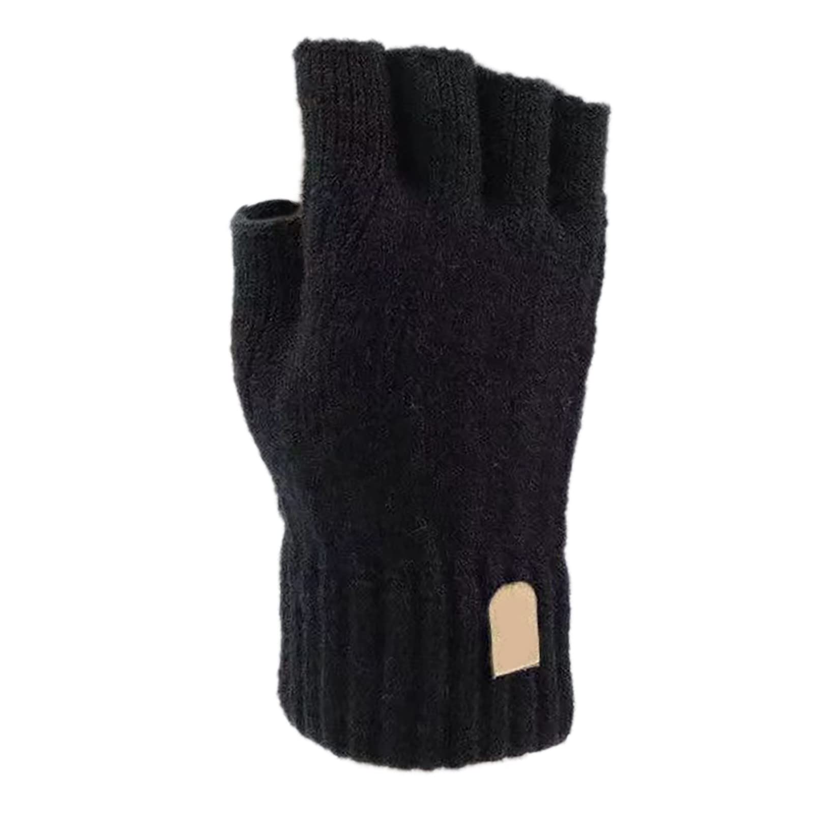 BIBOKAOKE Fingerlose Handschuhe Damen Halbfinger-Handschuh Winter Warme Strickhandschuhe Thermo Fingerlose Handschuhe Weich Flauschig Winterhandschuhe Touchscreen Gloves Modische Lederhandschuhe von BIBOKAOKE