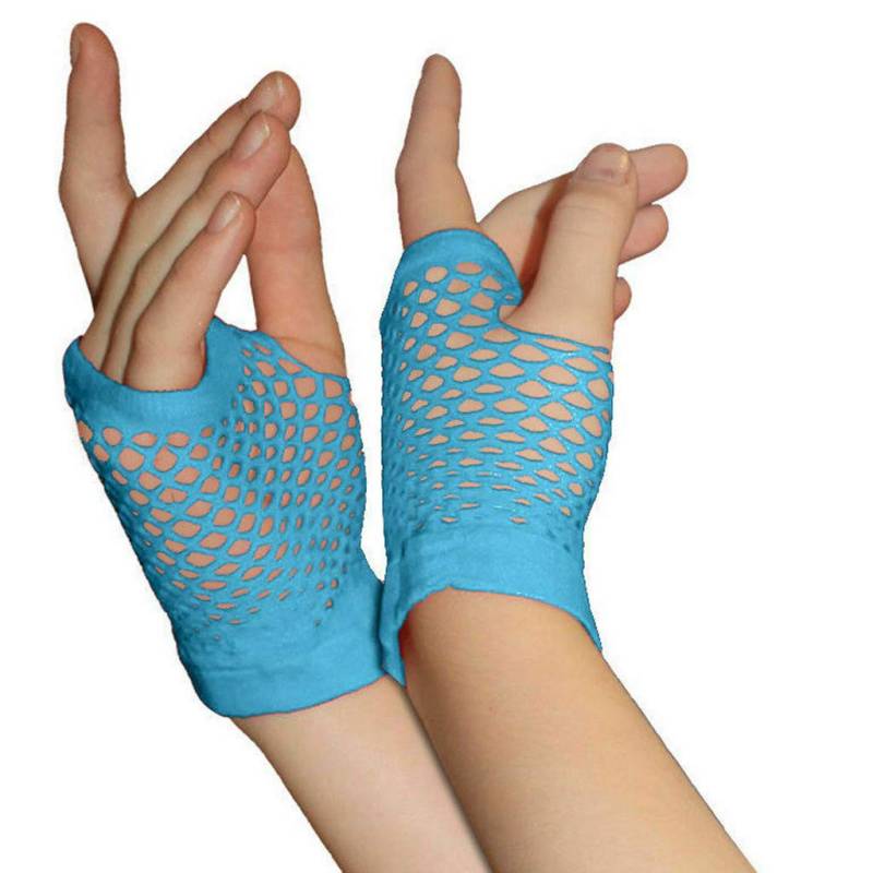 BIBOKAOKE Fingerlose Handschuhe Damen Netzhandschuhe Tüll Nylon Fischnetz Handschuhe Lang und Kurz Damen Fingerless Gloves 80er-Jahre Vintage Party Disco Maskerade Kostüm Zubehör Cosplay Accessories von BIBOKAOKE