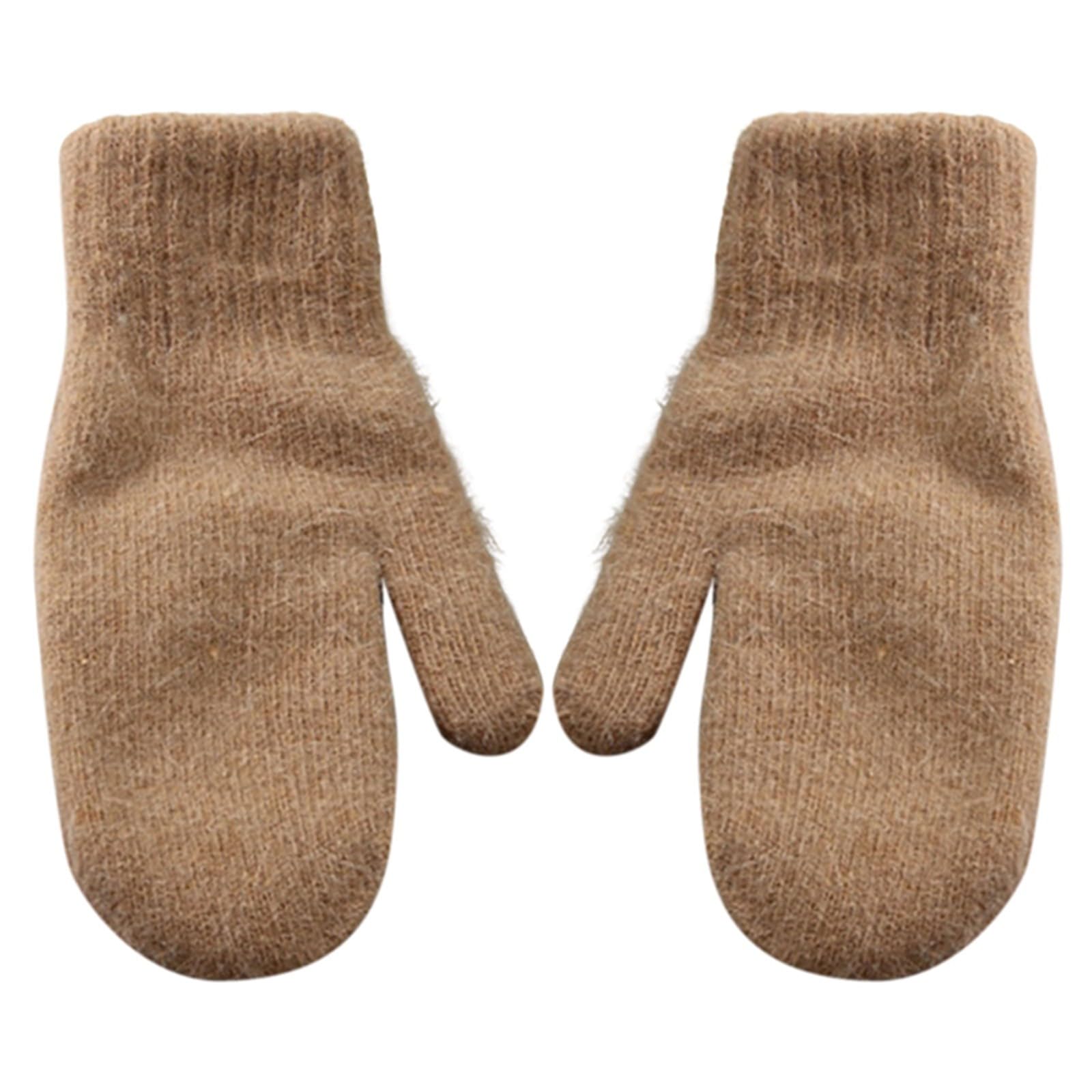 BIBOKAOKE Thermo Handschuhe Damen Winterhandschuhe Warme Handschuhe mit Gefütterte Strickhandschuhe Elastische Bündchen Fingerhandschuhe Igel Fäustlinge Cartoon Tier Handschuhe Plüsch Skihandschuhe von BIBOKAOKE