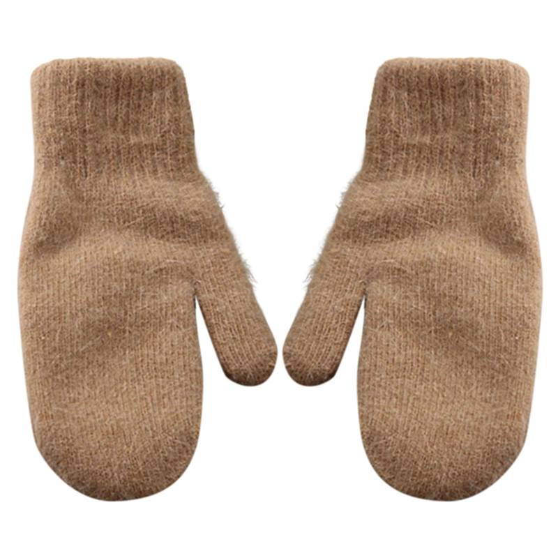 BIBOKAOKE Thermo Handschuhe Damen Winterhandschuhe Warme Handschuhe mit Gefütterte Strickhandschuhe Elastische Bündchen Fingerhandschuhe Igel Fäustlinge Cartoon Tier Handschuhe Plüsch Skihandschuhe von BIBOKAOKE