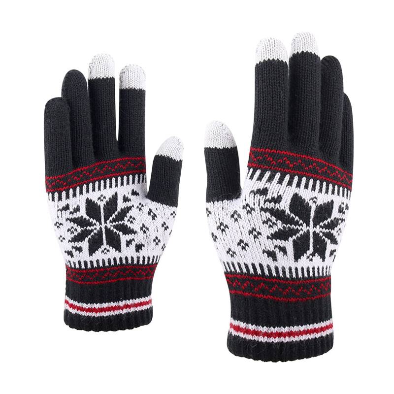 BIBOKAOKE Thermo Handschuhe Herren Damen Warm Winterhandschuhe Unisex Strickhandschuhe Gefütterte Winter Outdoor Sport Feinstrick Handschuhe Finger verdickte Plüsch Strickbund Atmungsaktiv Handschuhe von BIBOKAOKE