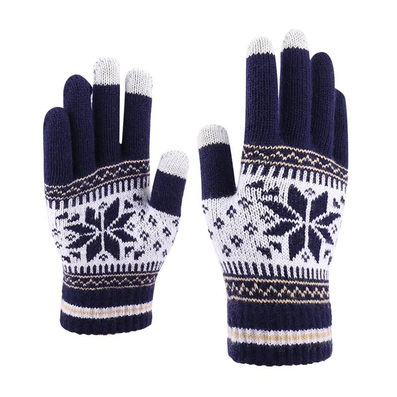 BIBOKAOKE Thermo Handschuhe Herren Damen Warm Winterhandschuhe Unisex Strickhandschuhe Gefütterte Winter Outdoor Sport Feinstrick Handschuhe Finger verdickte Plüsch Strickbund Atmungsaktiv Handschuhe von BIBOKAOKE