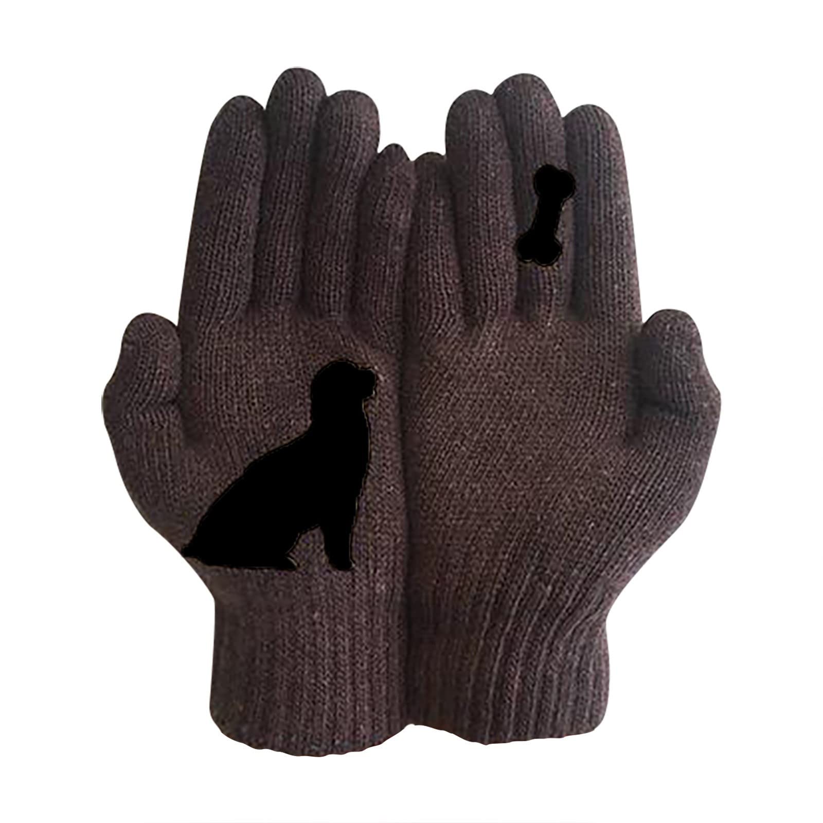 BIBOKAOKE Thermo Handschuhe Herren Damen Warm Winterhandschuhe Unisex Strickhandschuhe Gefütterte Winter Outdoor Sport Feinstrick Handschuhe Finger verdickte Plüsch Strickbund Atmungsaktiv Handschuhe von BIBOKAOKE