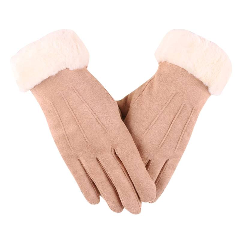 BIBOKAOKE Thermo Handschuhe Herren Damen Warm Winterhandschuhe Unisex Strickhandschuhe Gefütterte Winter Outdoor Sport Feinstrick Handschuhe Finger verdickte Plüsch Strickbund Atmungsaktiv Handschuhe von BIBOKAOKE