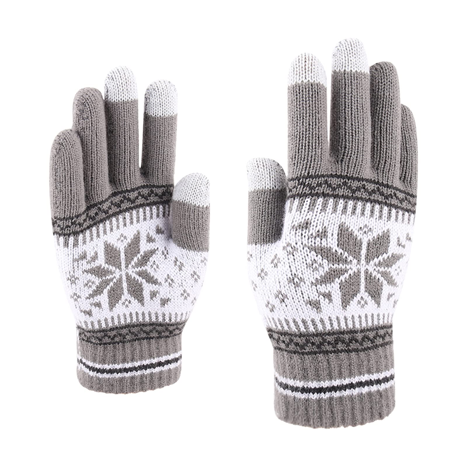 BIBOKAOKE Thermo Handschuhe Herren Damen Warm Winterhandschuhe Unisex Strickhandschuhe Gefütterte Winter Outdoor Sport Feinstrick Handschuhe Finger verdickte Plüsch Strickbund Atmungsaktiv Handschuhe von BIBOKAOKE