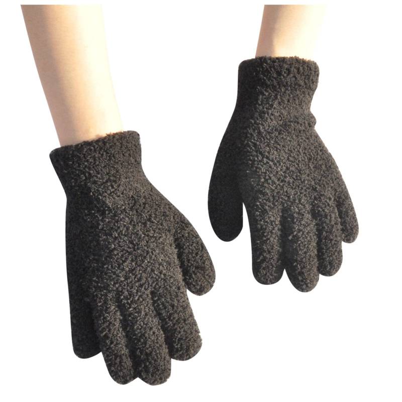 BIBOKAOKE Thermo Handschuhe Herren Damen Warm Winterhandschuhe Unisex Strickhandschuhe Gefütterte Winter Outdoor Sport Feinstrick Handschuhe Finger verdickte Plüsch Strickbund Atmungsaktiv Handschuhe von BIBOKAOKE