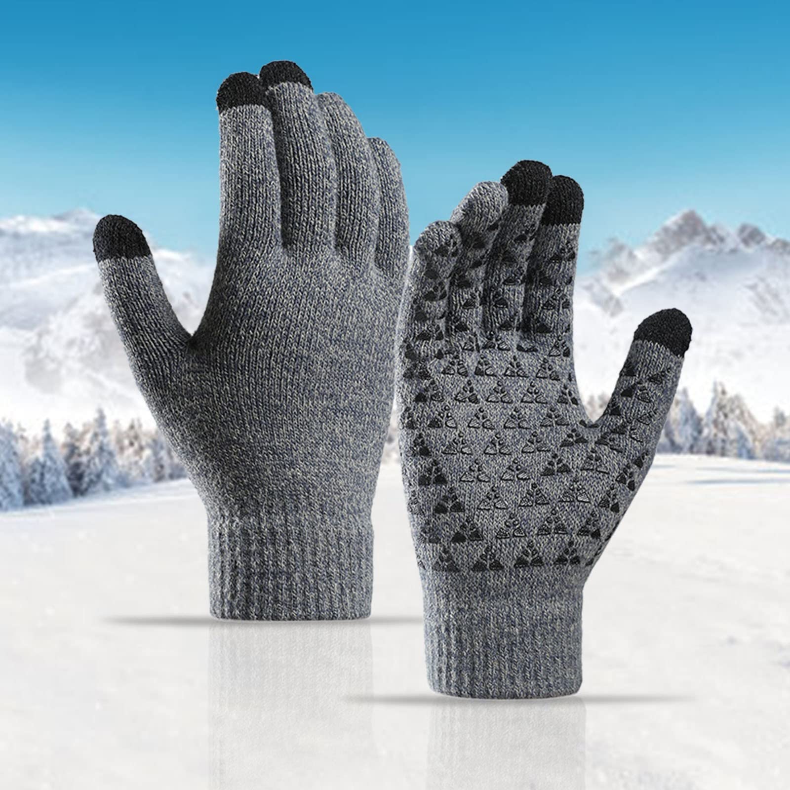 BIBOKAOKE Thermo Handschuhe Herren Damen Winter Touchscreen Warme Anti-Rutsch Winddicht Handschuhe Kaltes Wetter Handschuhe zum Autofahren Radfahren Skifahren Arbeiten Outdoor Fahrradhandschuhe von BIBOKAOKE