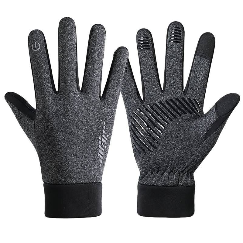 BIBOKAOKE Thermo Handschuhe Herren Damen Winter Touchscreen Warme Anti-Rutsch Winddicht Handschuhe Kaltes Wetter Handschuhe zum Autofahren Radfahren Skifahren Arbeiten Outdoor Fahrradhandschuhe von BIBOKAOKE