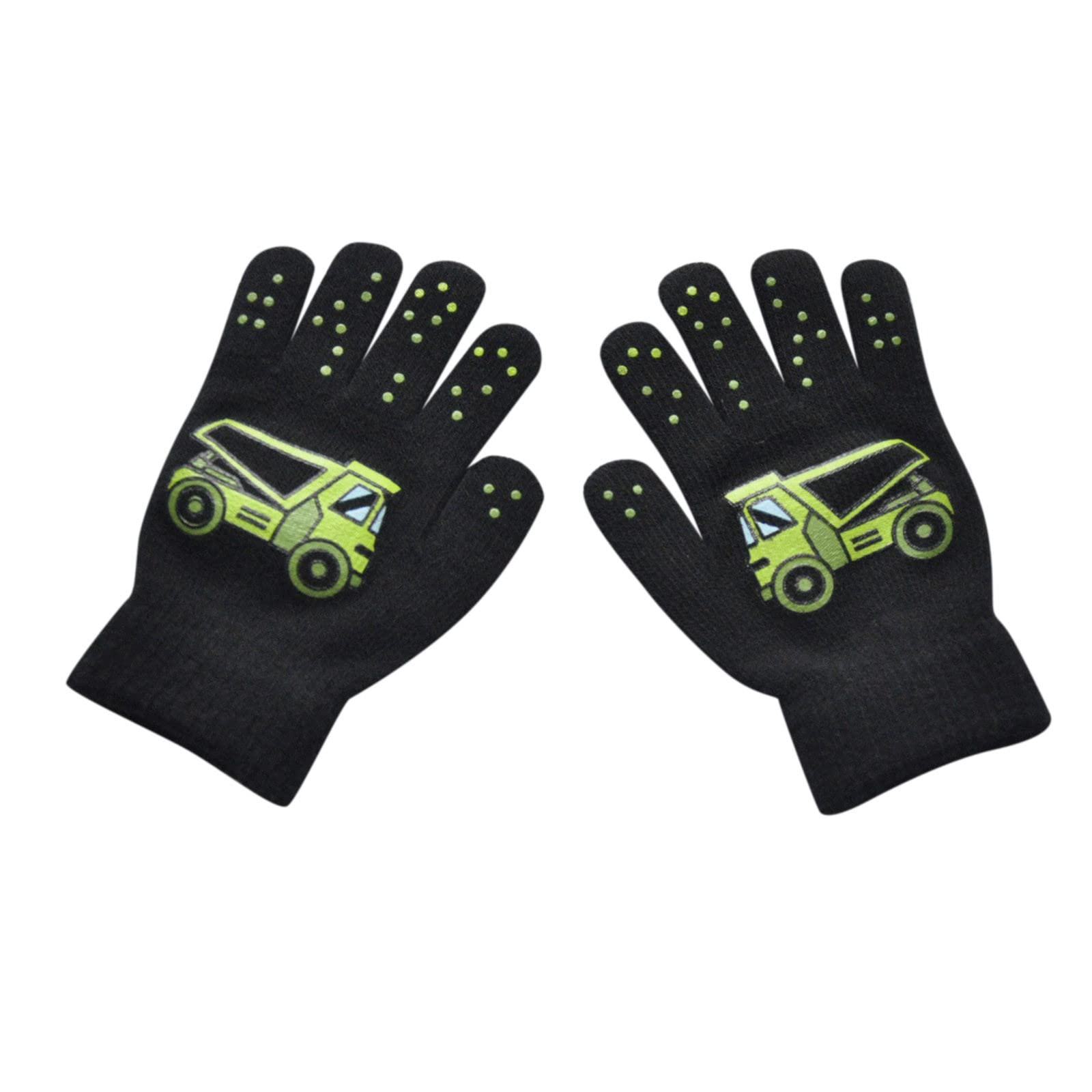 BIBOKAOKE Thermo Handschuhe Kinder Dicke Strickhandschuhe Stretch Vollfinger Kinderhandschuhe Warme Zauberhandschuhe mit Schnur Winterhandschuhe Schön Cartoon Handschuhe für Mädchen Jungen Unisex von BIBOKAOKE