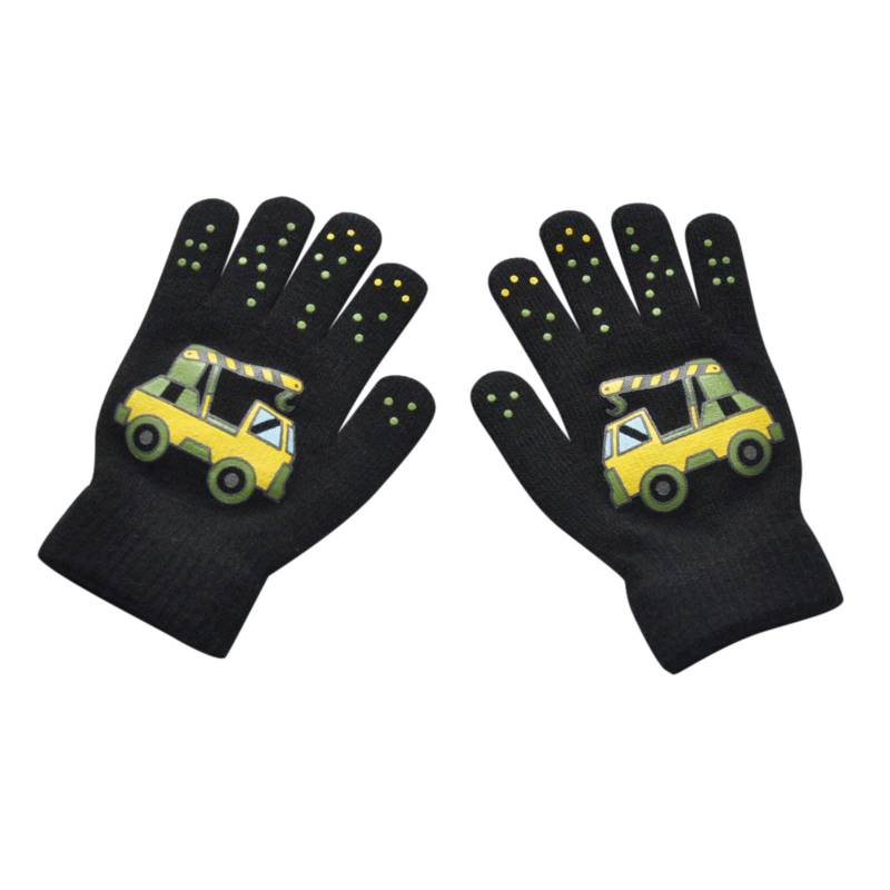 BIBOKAOKE Thermo Handschuhe Kinder Dicke Strickhandschuhe Stretch Vollfinger Kinderhandschuhe Warme Zauberhandschuhe mit Schnur Winterhandschuhe Schön Cartoon Handschuhe für Mädchen Jungen Unisex von BIBOKAOKE