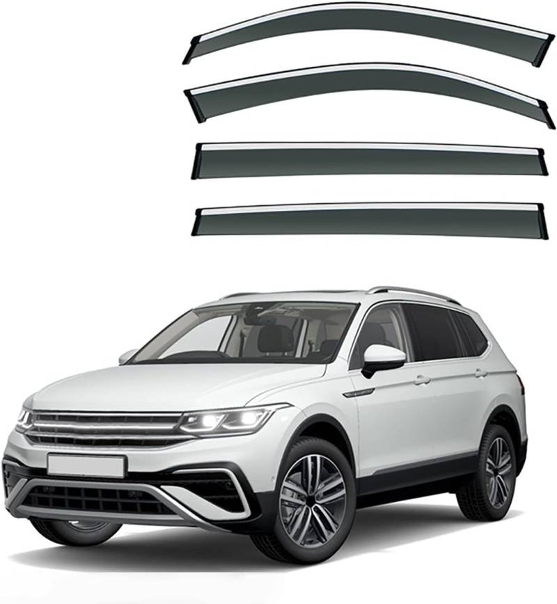 BICUP Windabweiser für VW Tiguan Allspace(7seat) MK2 2017-2020 2021 2022 2023, Windabweiser Regenabweiser, Auto Seitenfenster Visier Abweiser Auto Zubehör, 4 Stück von BICUP