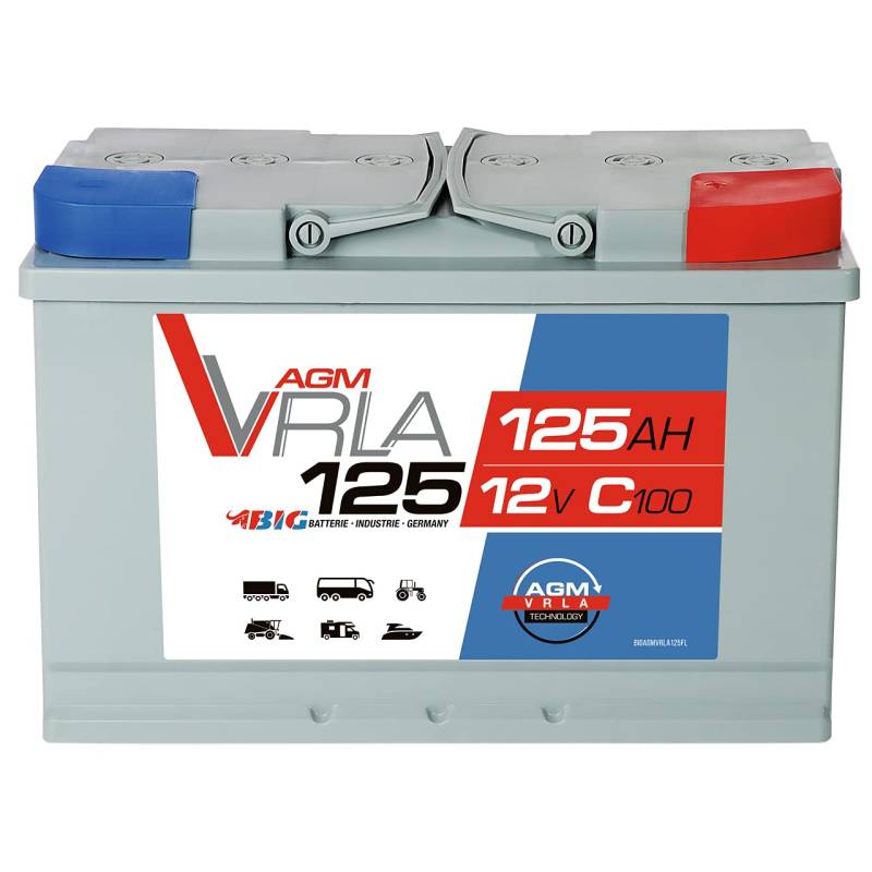 BIG AGM 125Ah C100 12V Versorgungsbatterie Solarbatterie Wohnmobil Boot Batterie GEL 105Ah 120Ah von BIG Batterie