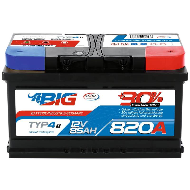 BIG +30% T-Modell (12V 85Ah 820A/EN) von BIG