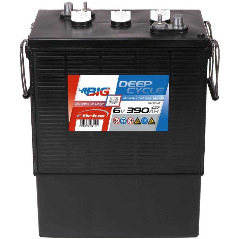 BIG E-Drive 6V 390Ah Traktionsbatterie ersetzt L16E-AC, L16G-AC, L16H-AC, L16P-AC von BIG