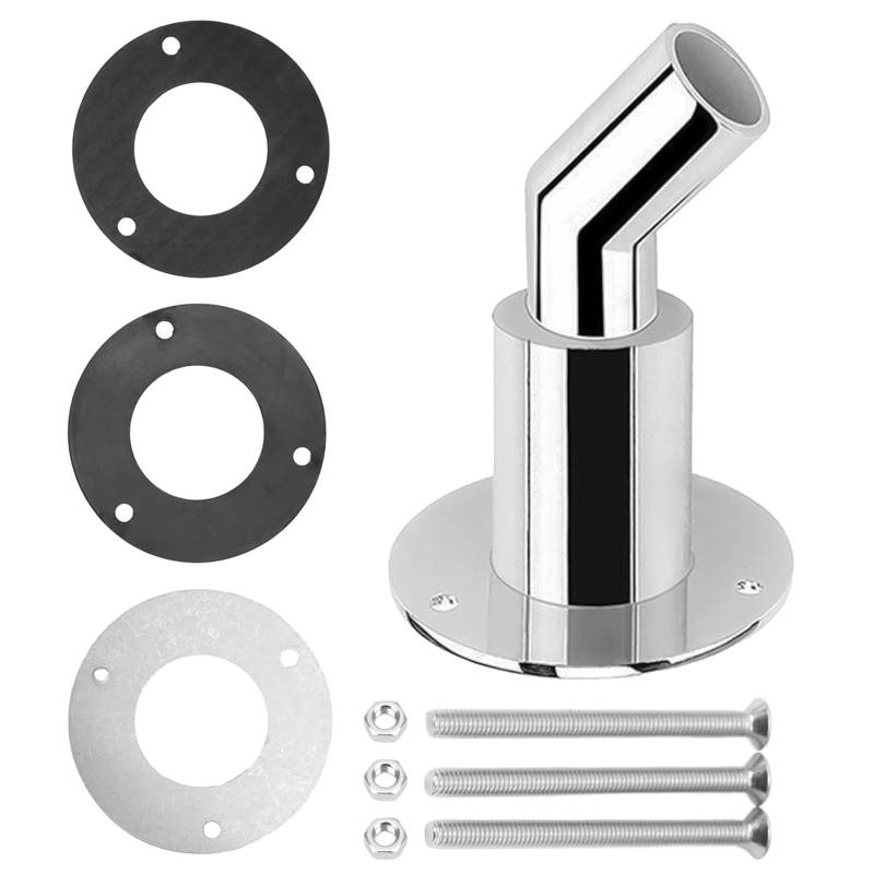 BIGP Edelstahl 24mm Thru Hull Auspuff, Durch Rumpf Auspuff Hautanpassung, Standheizung Auspuff Boot, Edelstahl 316 Schiffsauspuff Rohrauspuff für Diesel Heizung Marine Truck LKW Boot Auto (Gebogen) von BIGP