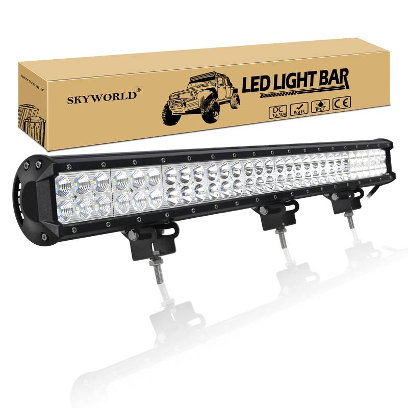 SKYWORLD 28 Zoll 180W Led Arbeitsscheinwerfer Bar, Led Bar Offroad Zusatzscheinwerfer Scheinwerfer 12V 24V Auto LED Arbeit Licht Bar Wasserdicht für SUV UTV ATV KFZ Traktor Truck 4x4 lightbar von SKYWORLD