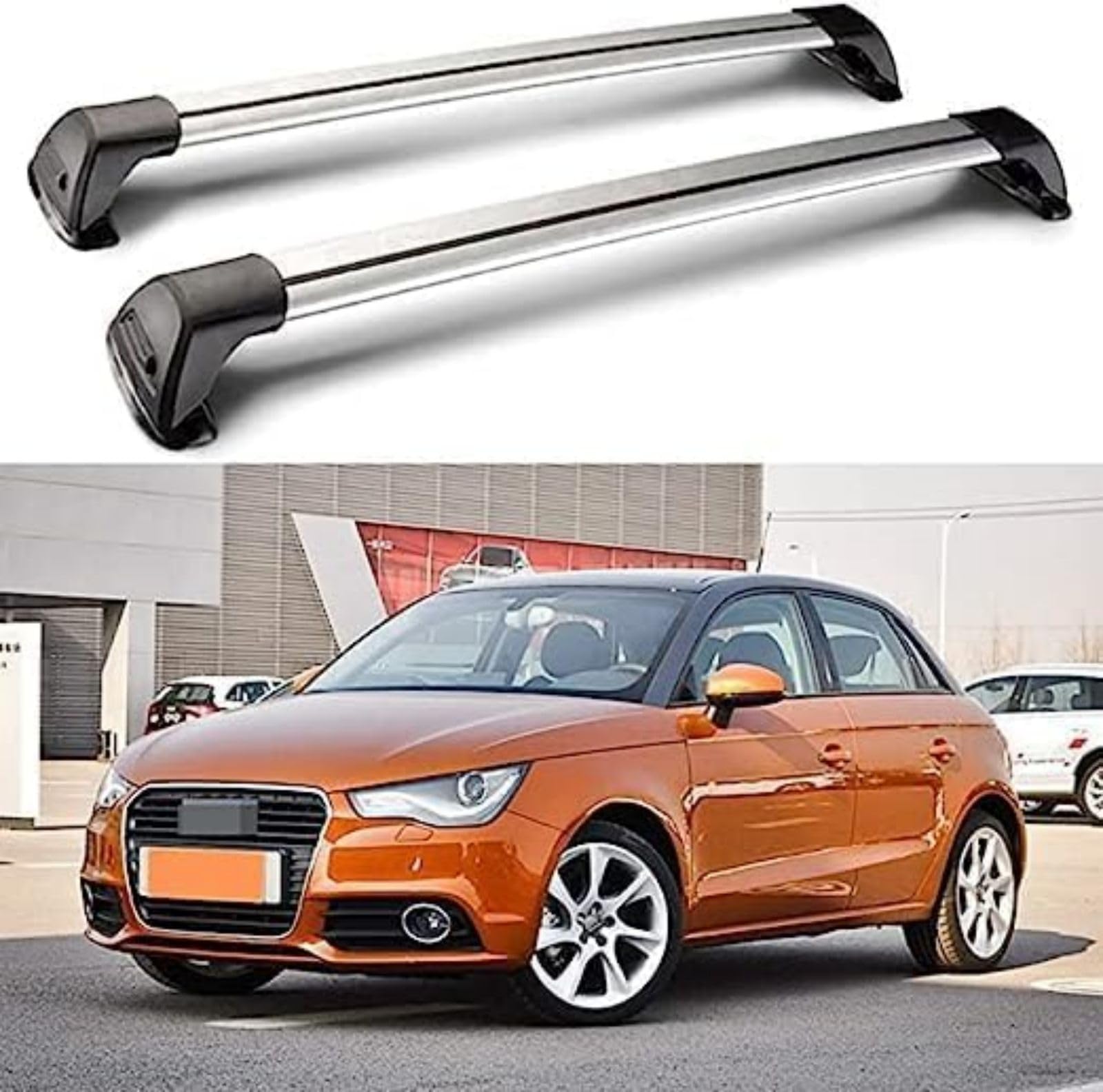 2 Stück Auto Querträger-Dachträger für Audi A1 5 Door Sportback 2012-2016, ohne Dachreling Dachträger Gepackträger von BIHOOA