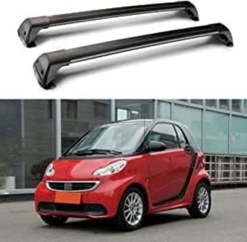 2 Stück Auto Querträger-Dachträger für Mercedes B-ENZ Smart Fortwo 451 2 Door 2009-2015, ohne Dachreling Dachträger Gepackträger von BIHOOA