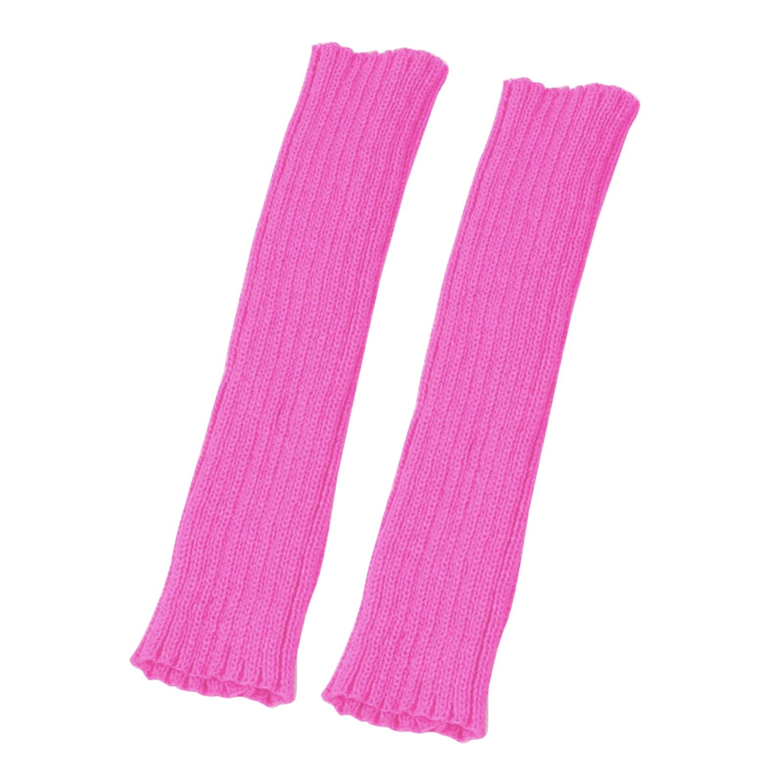 BIISDOST Armstulpen, Handschuhe, Winter, lange fingerlose Handschuhe für Damen, Handschuhe, Fäustlinge für Damen und Herren Pfau Kostüm Erwachsene (Hot Pink, One Size) von BIISDOST