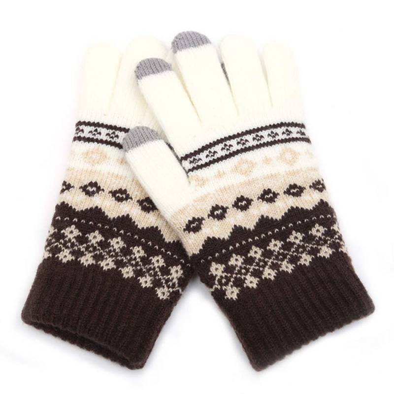 BIISDOST Frauen Frauen Winter warme Wärmebildhandschuhe verdicken die Siebhandschuhe Pfau Haarschmuck (White, One size) von BIISDOST