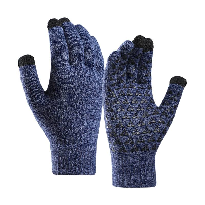 BIISDOST Handschuhe Damen Weiche Strickhandschuhe Winter -Rutsch-Touchscreen-Futter Verbesserte Für Herren Elastische Thermomanschettenhandschuhe Schmuck Hochzeit Perlen (Blue, One Size) von BIISDOST