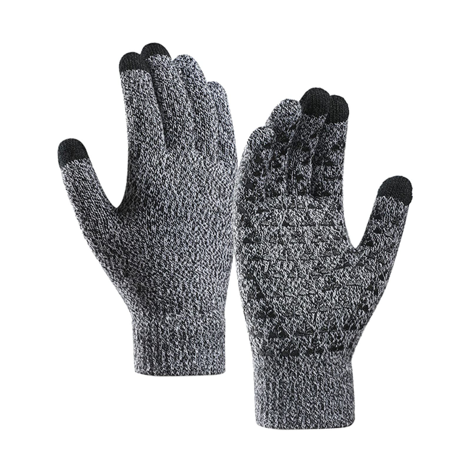 BIISDOST Handschuhe Damen Weiche Strickhandschuhe Winter -Rutsch-Touchscreen-Futter Verbesserte Für Herren Elastische Thermomanschettenhandschuhe Schmuck Hochzeit Perlen (White, One Size) von BIISDOST