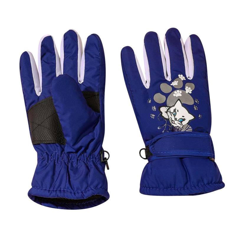 BIISDOST Kinder Winterhandschuhe Schnee Ski Wasserdichte wärmeisolierte Handschuhe für Mädchen Kinder Jugend für kaltes Wetter 更多 Dieb Kostüm Damen (Blue, One Size) von BIISDOST