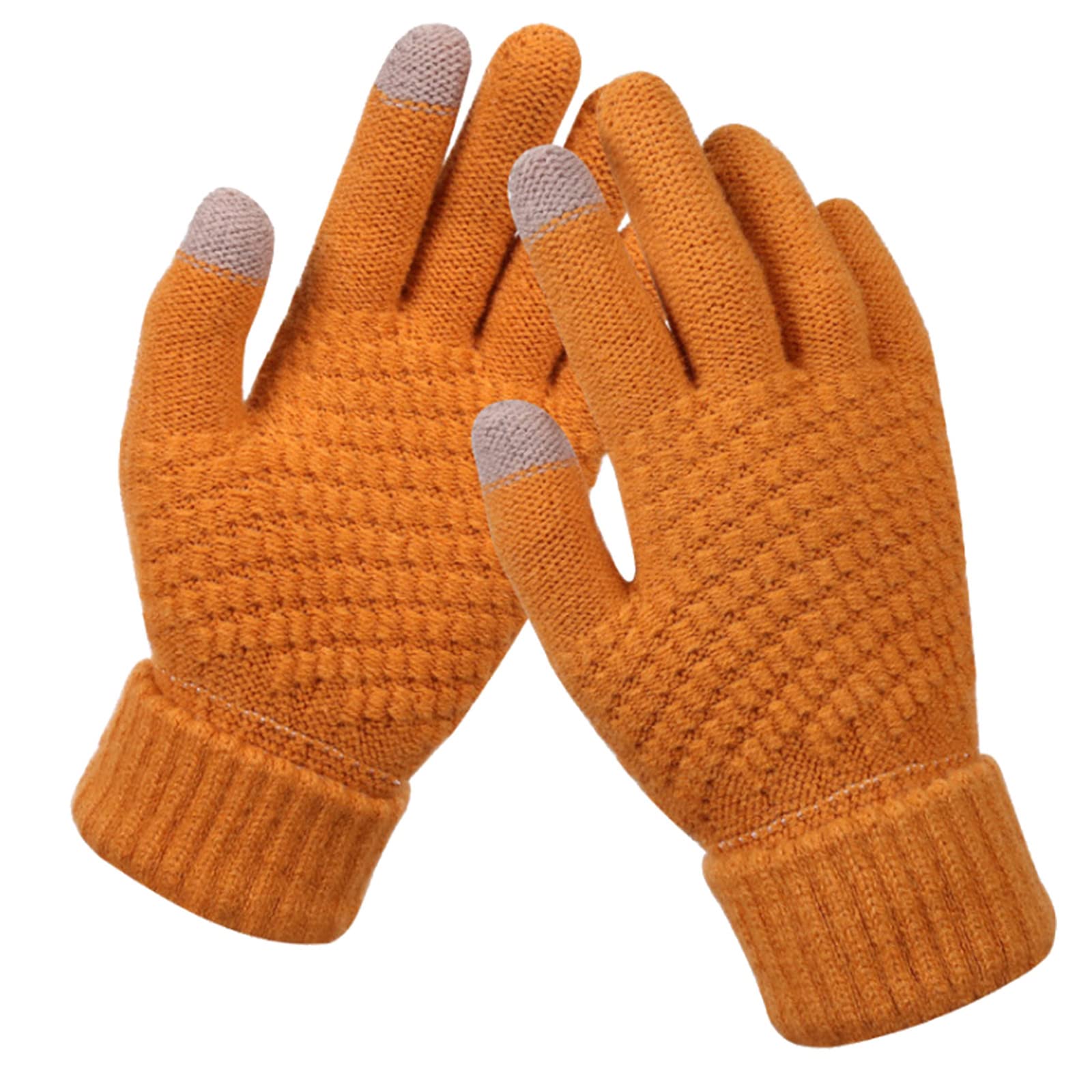 BIISDOST Modisch, kreativ und mit Siebdruck, dicker Telefondruck, Winter, warm, und Herren-Strickhandschuhe, Schneeflocken-Handschuhe für Erwachsene Handstulpen Herren Warm (B, One Size) von BIISDOST