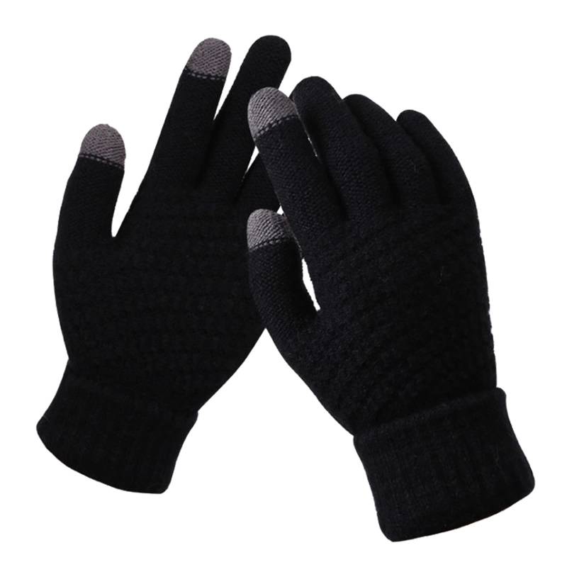 BIISDOST Modisch, kreativ und mit Siebdruck, dicker Telefondruck, Winter, warm, und Herren-Strickhandschuhe, Schneeflocken-Handschuhe für Erwachsene Handstulpen Herren Warm (C, One Size) von BIISDOST