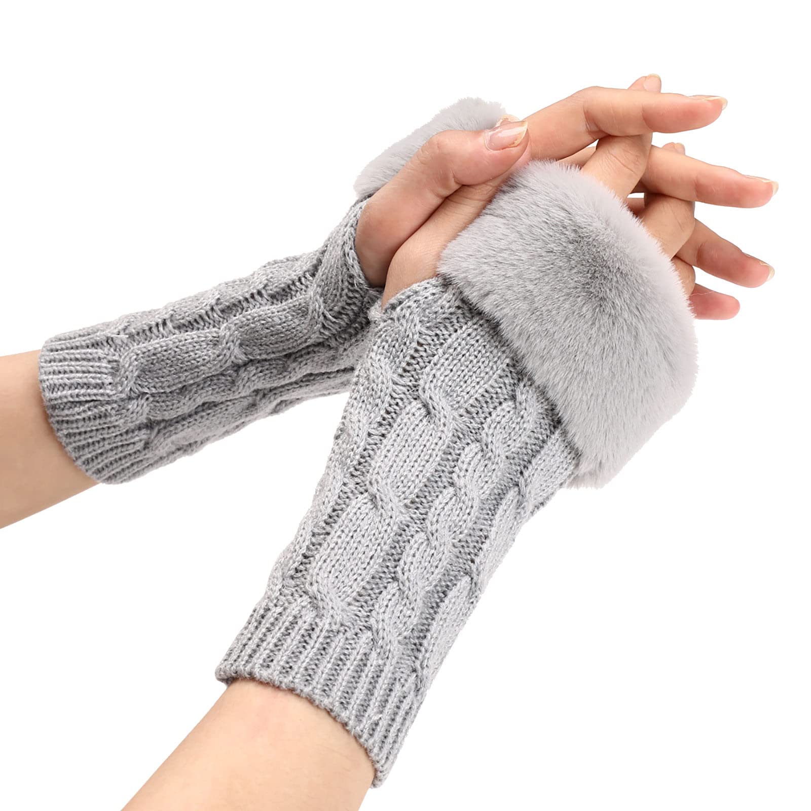 BIISDOST Thermo-Handschuhe für Damen, warmer Handschuh, winddicht, elastisch, schwarze Handschuhe, Damen, warm gefütterte Handschuhe, warme Thermo-Outdoor-Handschuhe Latex Slip Mit (Grey, One Size) von BIISDOST