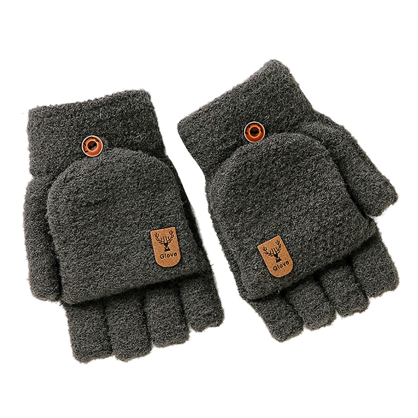 BIISDOST Winter Gestrickte Fingerlose Handschuhe Wärmeisolierung Warme Cabrio Fäustlinge Klappenabdeckung Für Männer Frauen Handschuhe Ohne Fingerspitzen (A, One Size) von BIISDOST