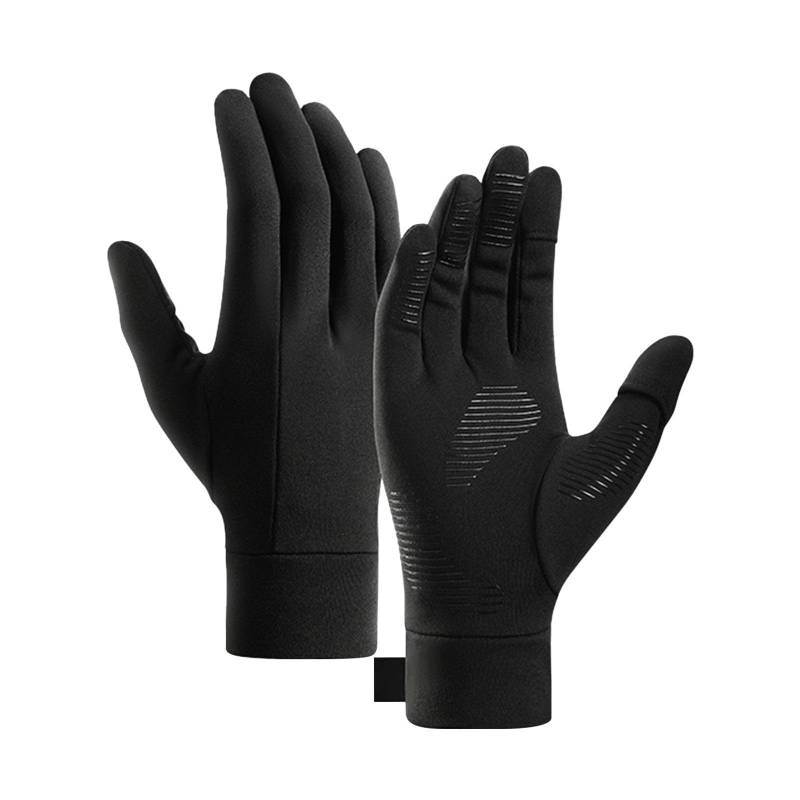 BIISDOST Winterhandschuhe für Männer und Frauen, rutschfeste Touchscreen-Arbeitshandschuhe, umwandelbar, ohne Zeigefinger und Daumen Damen Schal Winter Set (Black, L) von BIISDOST