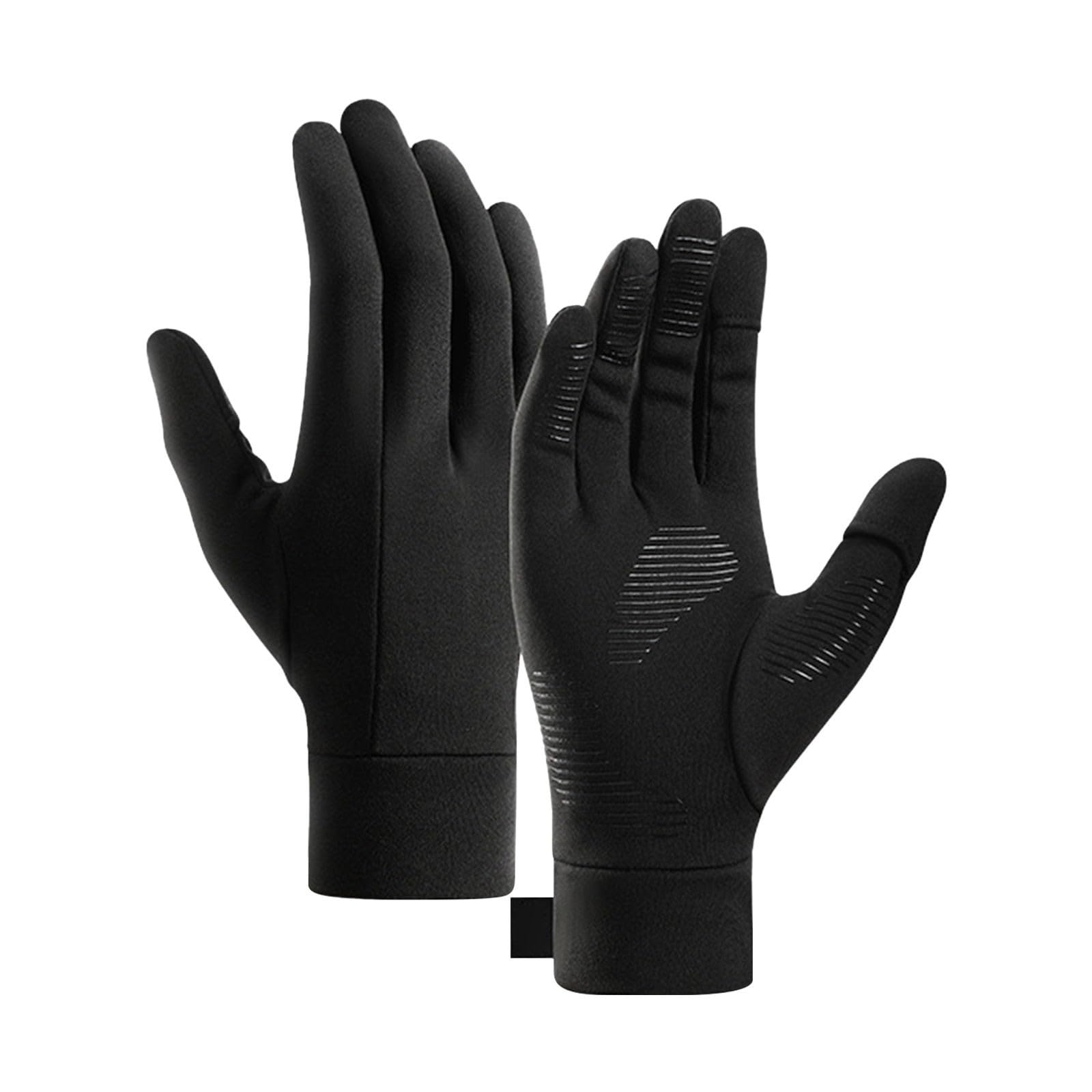 BIISDOST Winterhandschuhe für Männer und Frauen, rutschfeste Touchscreen-Arbeitshandschuhe, umwandelbar, ohne Zeigefinger und Daumen Damen Schal Winter Set (Black, M) von BIISDOST