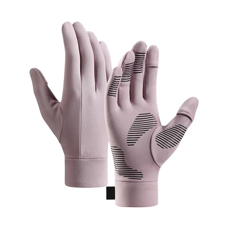 BIISDOST Winterhandschuhe für Männer und Frauen, rutschfeste Touchscreen-Arbeitshandschuhe, umwandelbar, ohne Zeigefinger und Daumen Damen Schal Winter Set (Purple, L) von BIISDOST