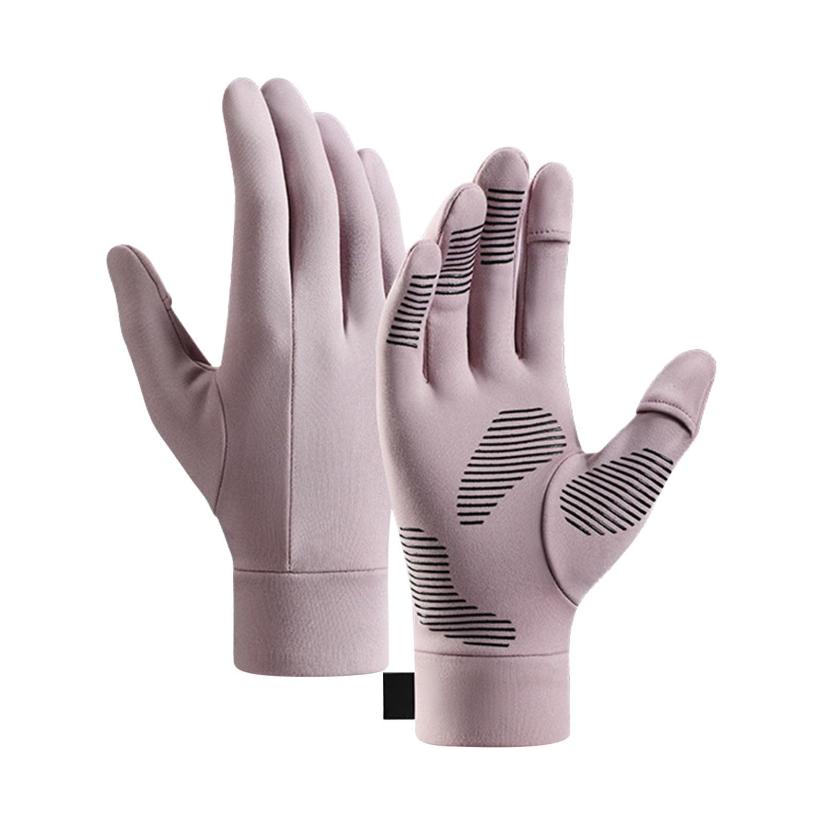 BIISDOST Winterhandschuhe für Männer und Frauen, rutschfeste Touchscreen-Arbeitshandschuhe, umwandelbar, ohne Zeigefinger und Daumen Damen Schal Winter Set (Purple, M) von BIISDOST