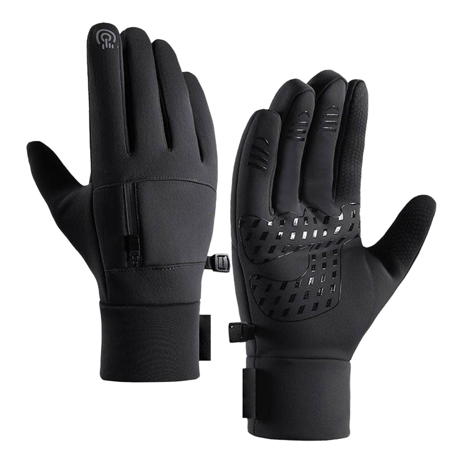 BIISDOST Winterhandschuhe für Outdoor-Reiten, warm, Touchscreen, SMS, rutschfeste Handschuhe, winddicht, warm, Sport-Arbeitshandschuhe für kaltes Wetter (kein Strom) Autofahrer Handschuhe (Black, M) von BIISDOST