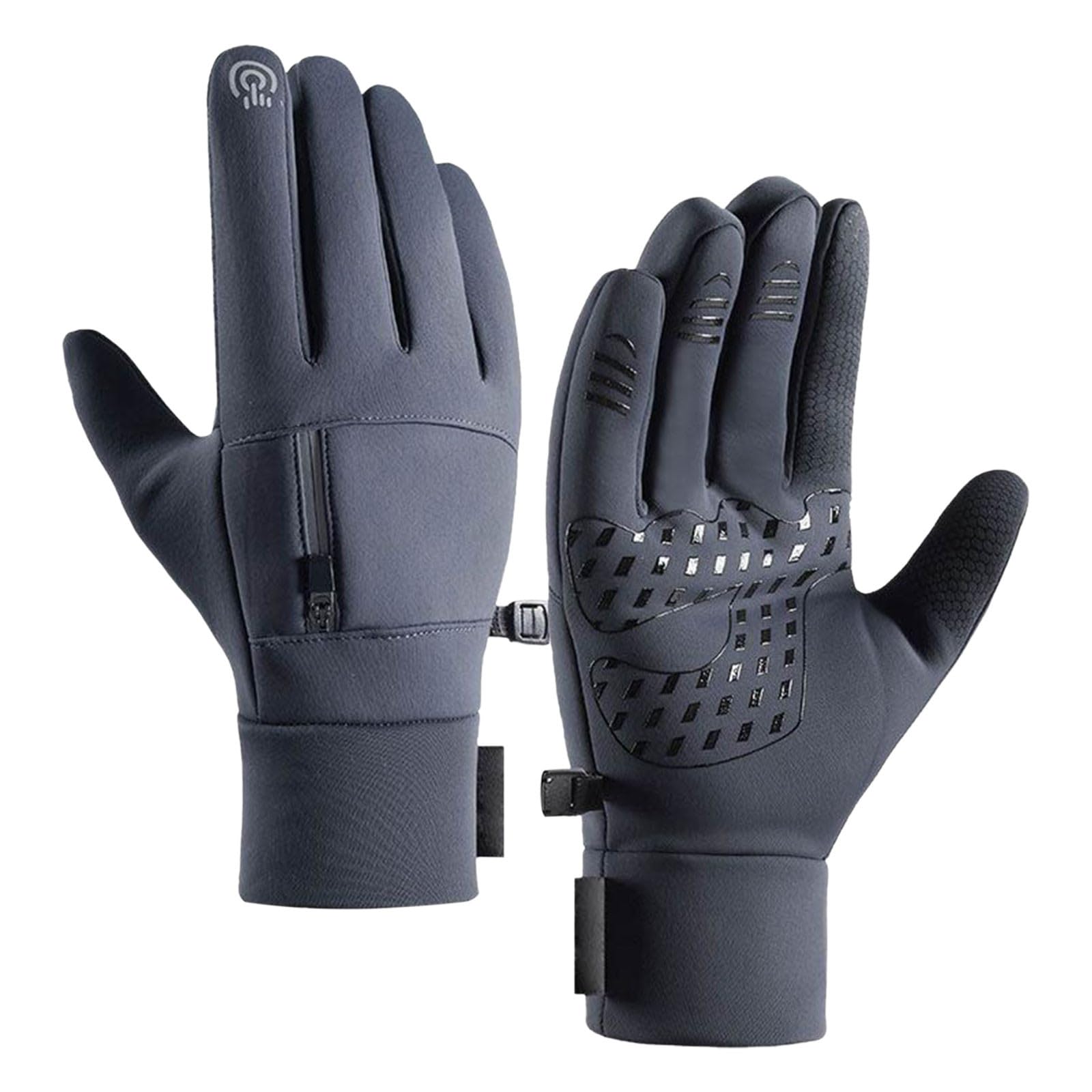 BIISDOST Winterhandschuhe für Outdoor-Reiten, warm, Touchscreen, SMS, rutschfeste Handschuhe, winddicht, warm, Sport-Arbeitshandschuhe für kaltes Wetter (kein Strom) Autofahrer Handschuhe (Grey, XL) von BIISDOST