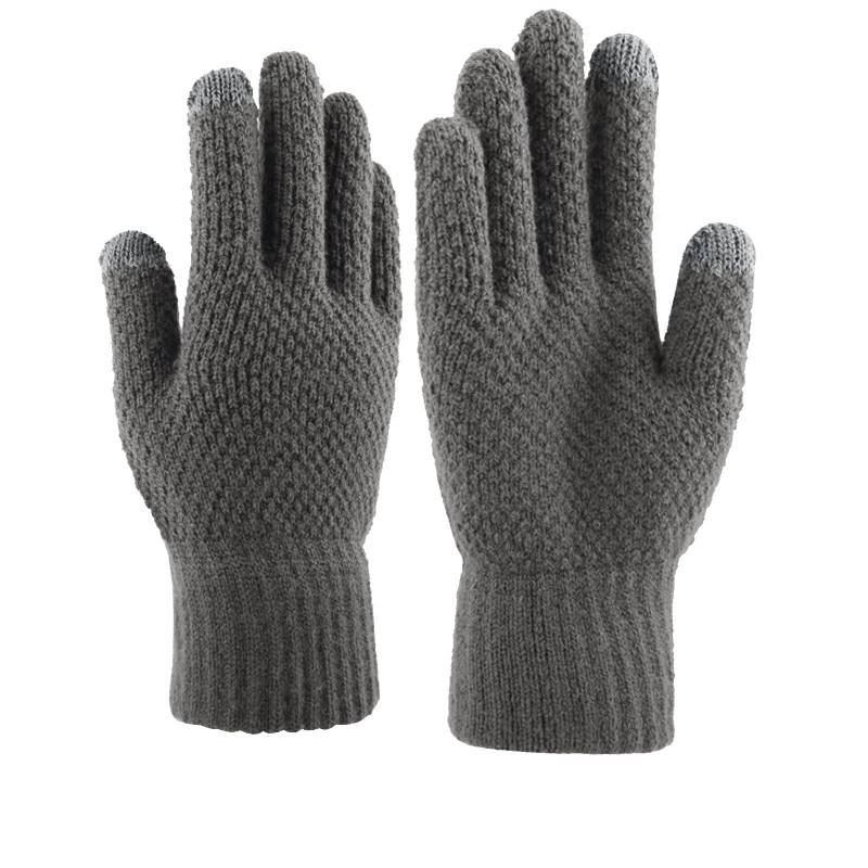 BIISDOST warm Wolle aus Strick- und Herrenhandschuhen Verdickte Winterhandschuhe Silberhandschuh (Grey, One Size) von BIISDOST